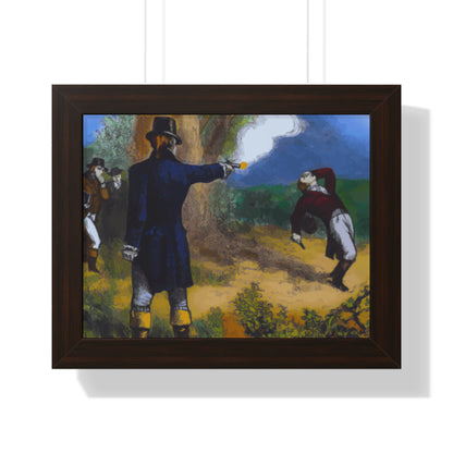 Alexander Hamilton Aaron Burr Duel Framed Painting Poster