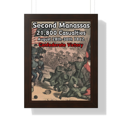 Historical Battle of Second Manassas Framed Poster