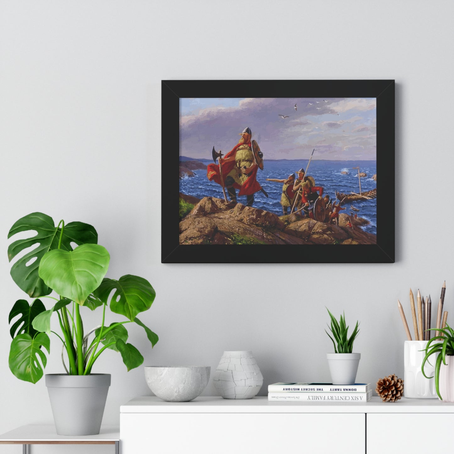 Leif Erikson Discovers America Framed Painting Poster