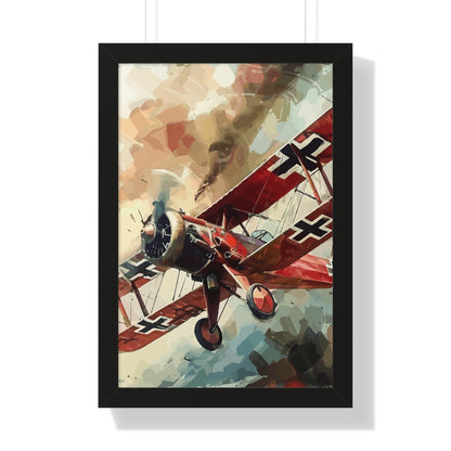 Gerahmtes Poster Red Baron Flugzeug