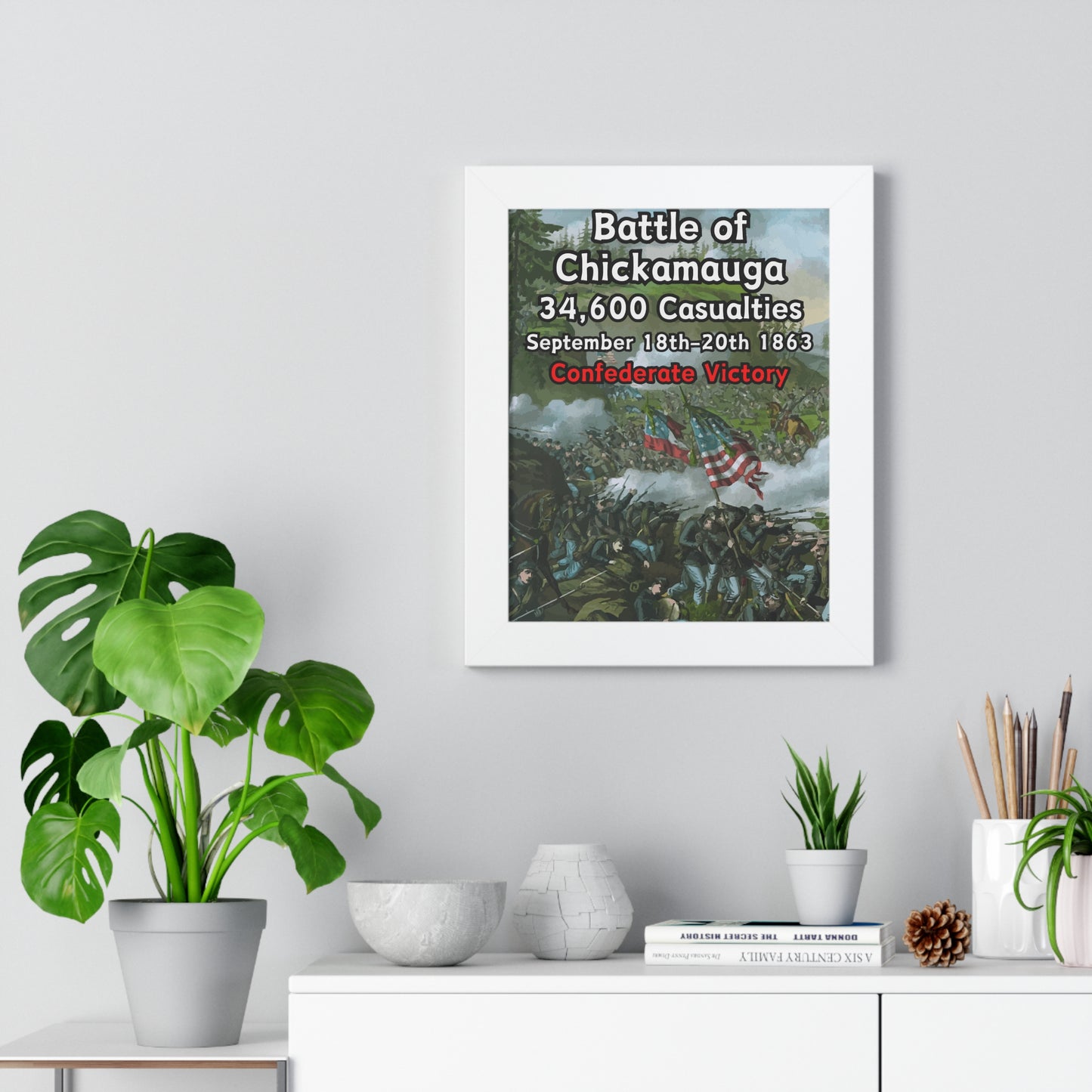 Gerahmtes Poster Historische Schlacht von Chickamauga