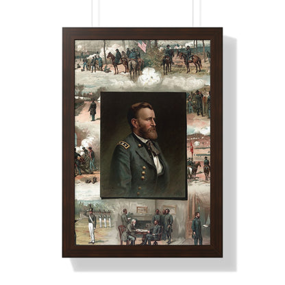 Historical Ulysses S. Grant from West Point to Appomattox Framed Painting Poster