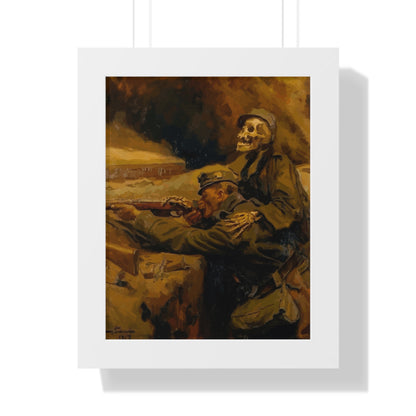 Death and the Soldier Framed Painting Poster