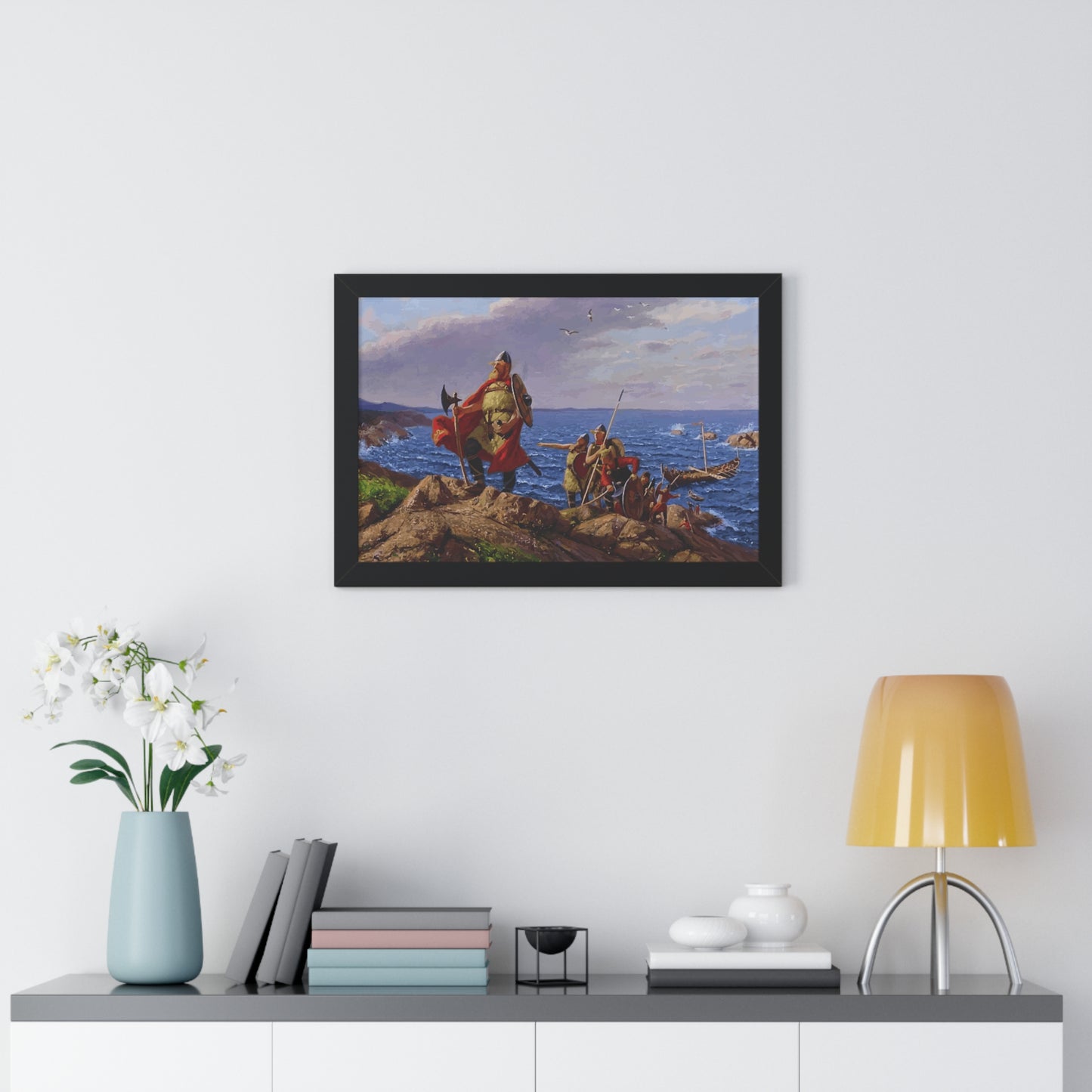 Leif Erikson Discovers America Framed Painting Poster