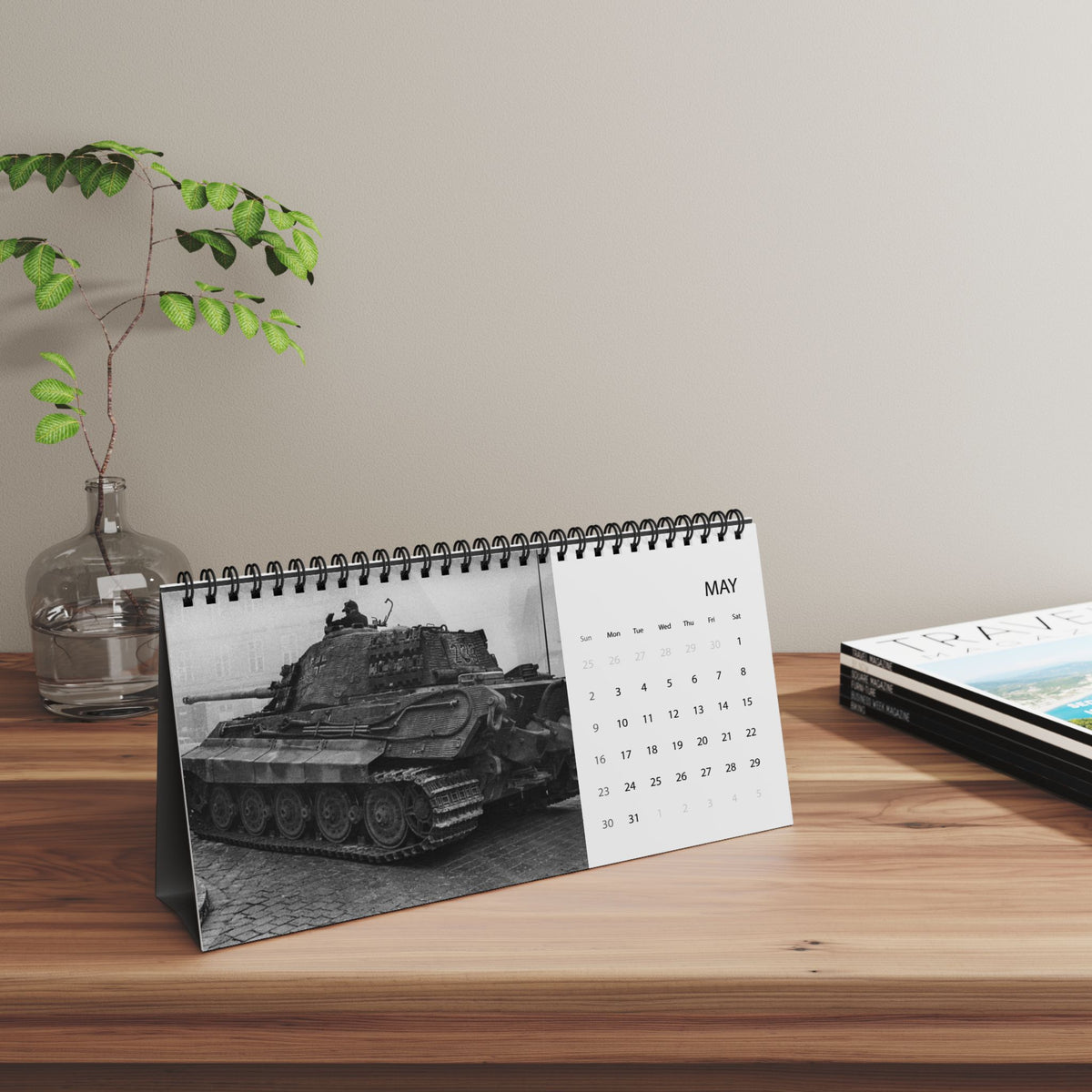 Vintage 2027 World War 2 Tank Desktop Calendar