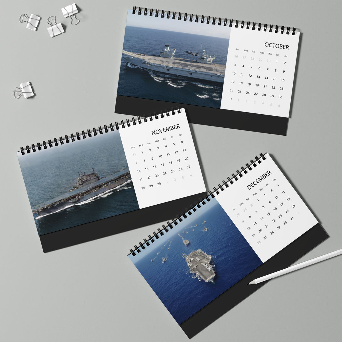 Naval Aircraft Carrier Desktop Calendar 2027