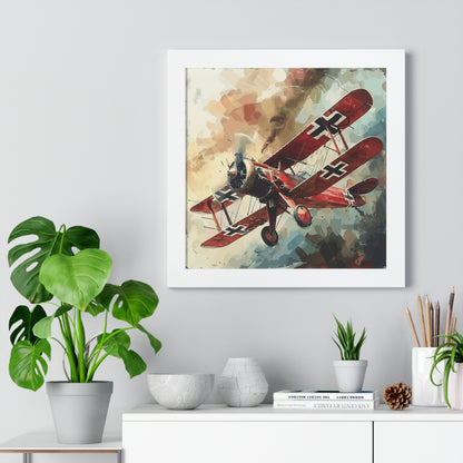 Gerahmtes Poster Red Baron Flugzeug