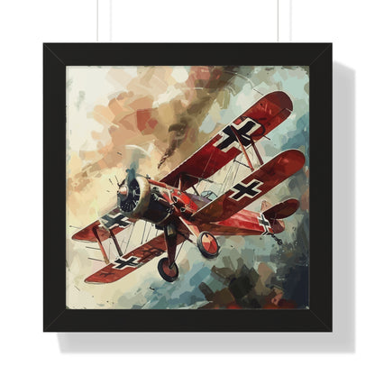 Gerahmtes Poster Red Baron Flugzeug