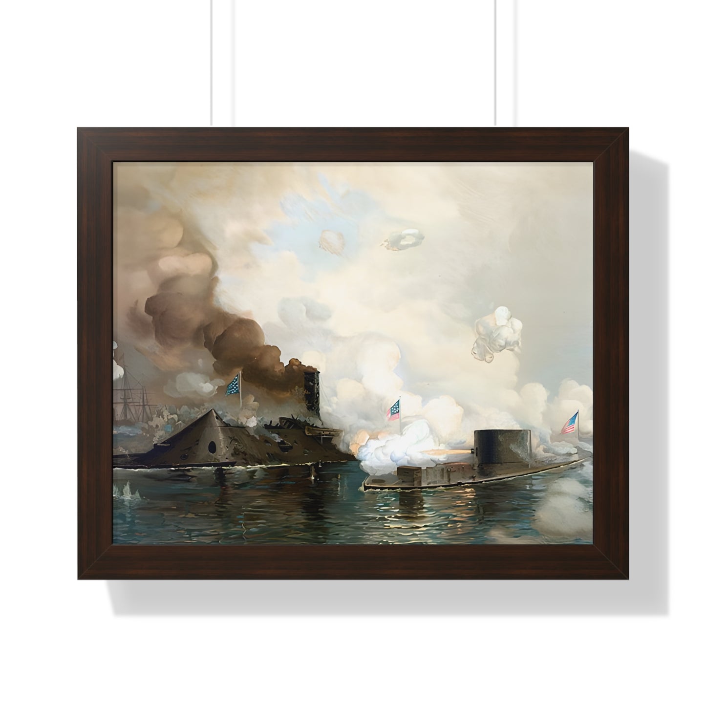 CSS Virginia vs USS Monitor | Civil War Ironclad Battle Poster