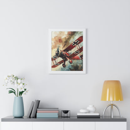 Gerahmtes Poster Red Baron Flugzeug