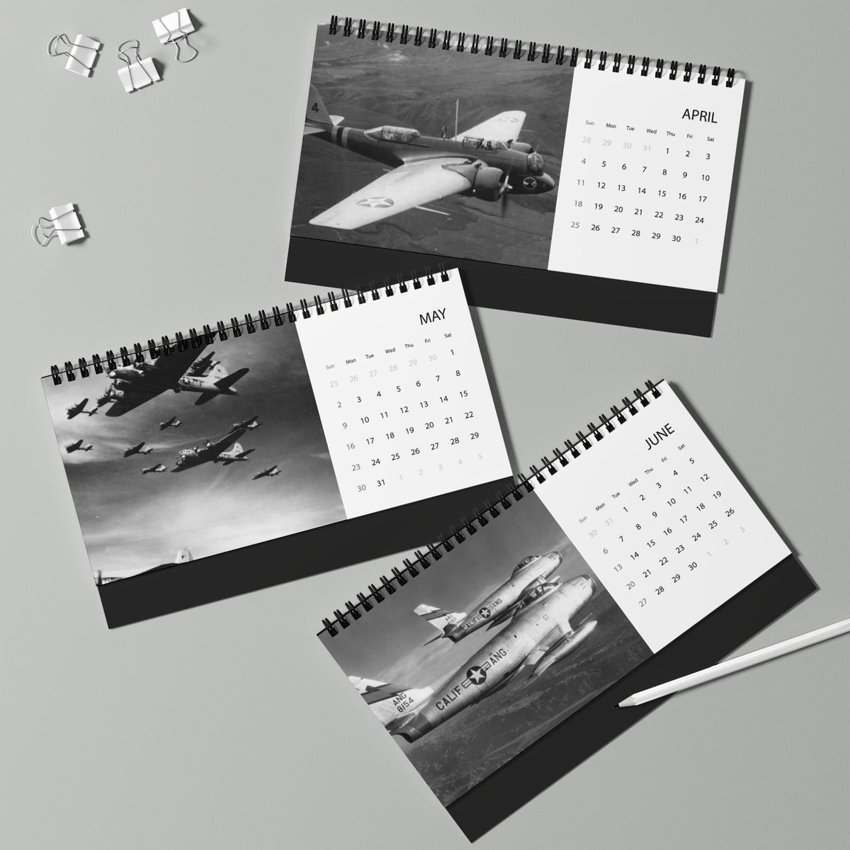 Aircraft Throughout History 2027 Desktop Calendar