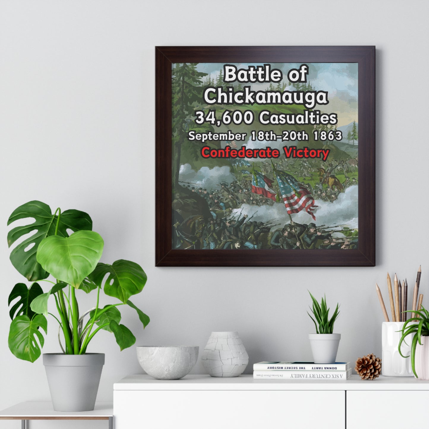 Gerahmtes Poster Historische Schlacht von Chickamauga