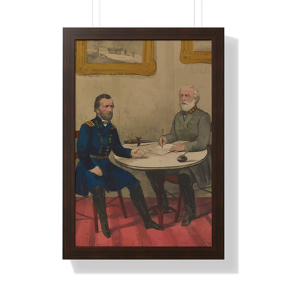 Robert E. Lee's Surrender at Appomattox Framed Painting Poster