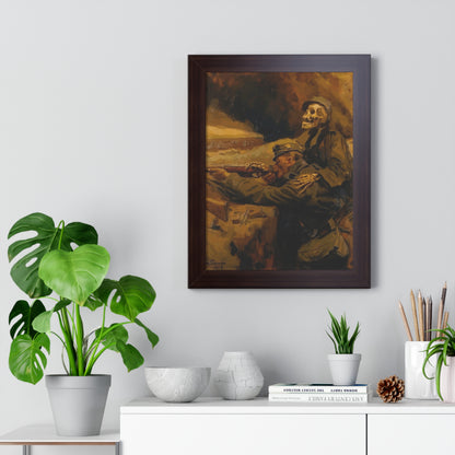 Death and the Soldier Framed Painting Poster