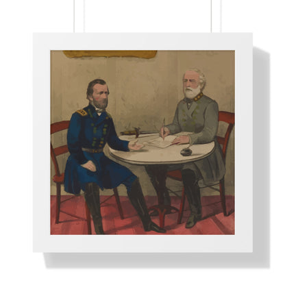 Robert E. Lee's Surrender at Appomattox Framed Painting Poster