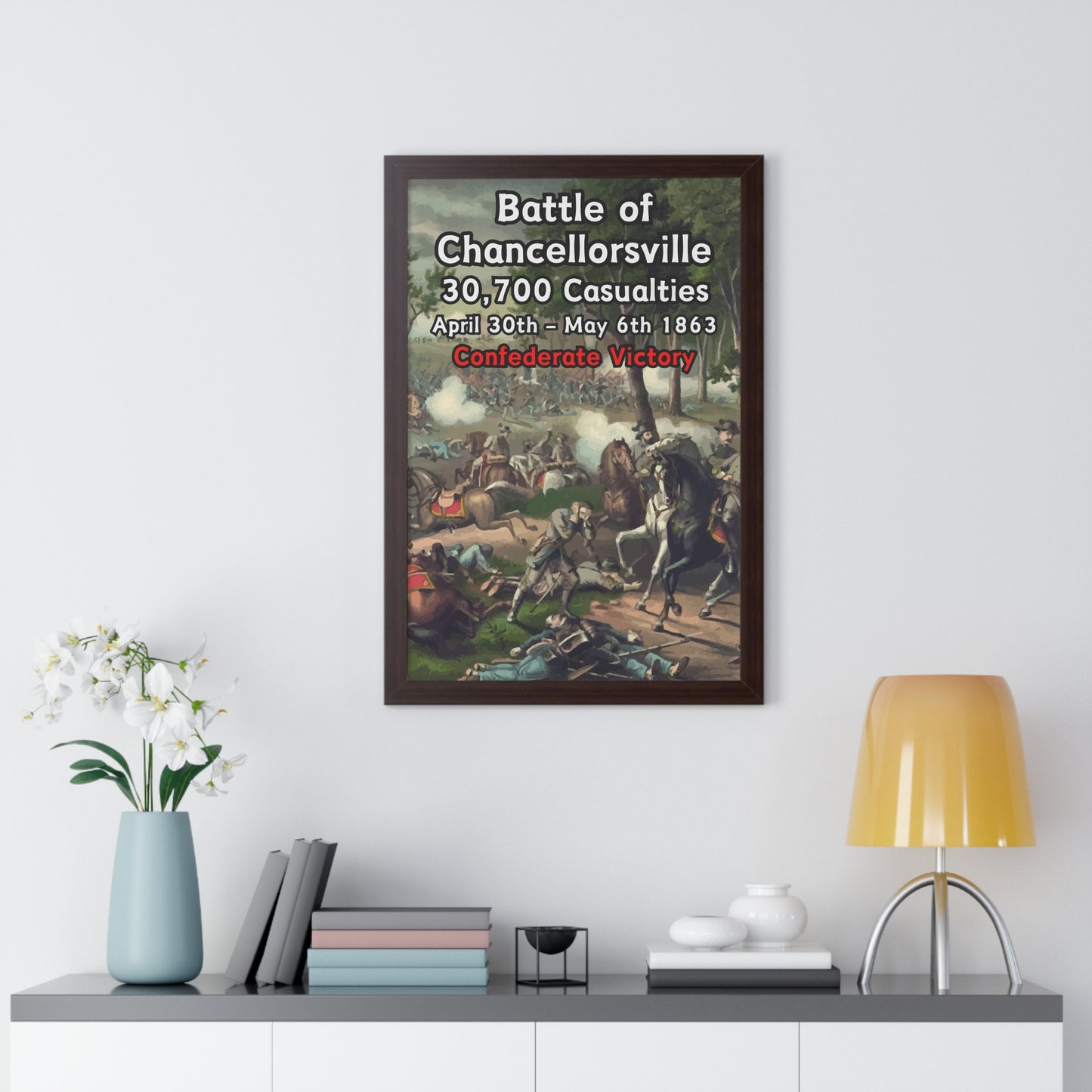 Gerahmtes Poster Historische Schlacht von Chancellorsville