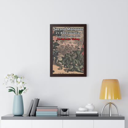 Historical Battle of Second Manassas Framed Poster