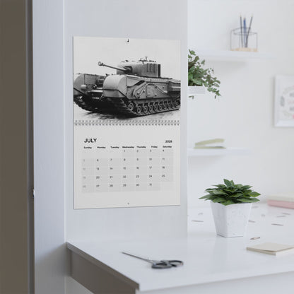 Vintage World War 2 Tank (Grid Style) Calendar