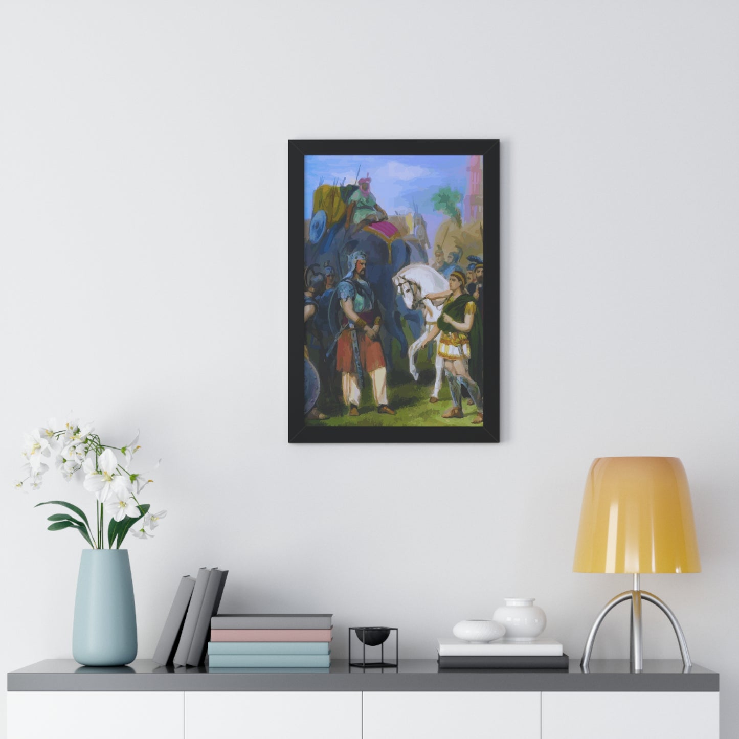 King Porus Surrender to Alexander the Great Framed Painting Poster