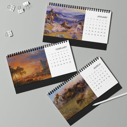 American Western Painting 2026 Desktop Calendar