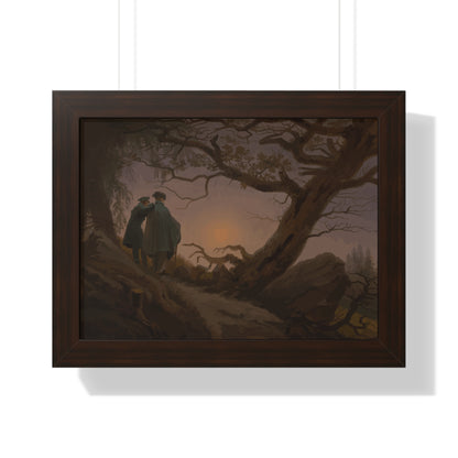 Historical Two Men Contemplating the Moon Framed Painting Poster