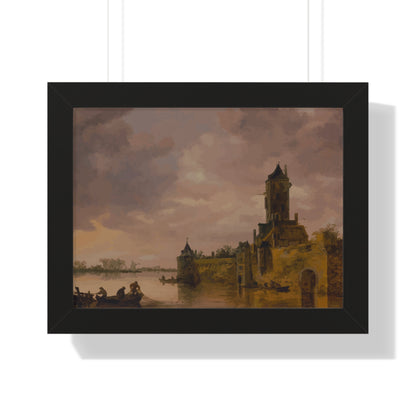 Castle by the Lake Framed Painting Poster