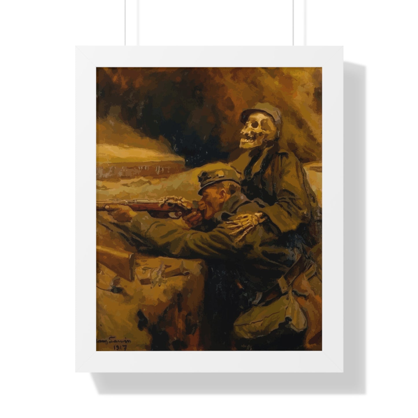 Death and the Soldier Framed Painting Poster