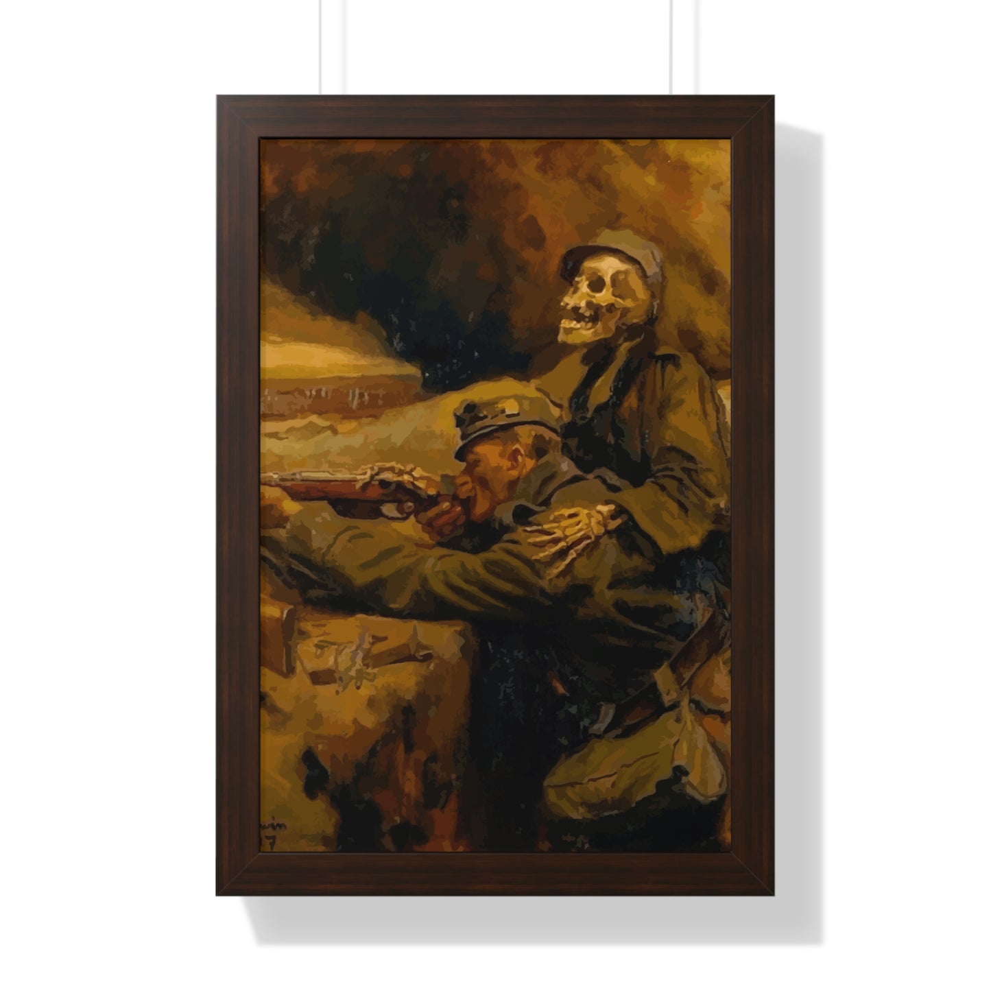 Death and the Soldier Framed Painting Poster