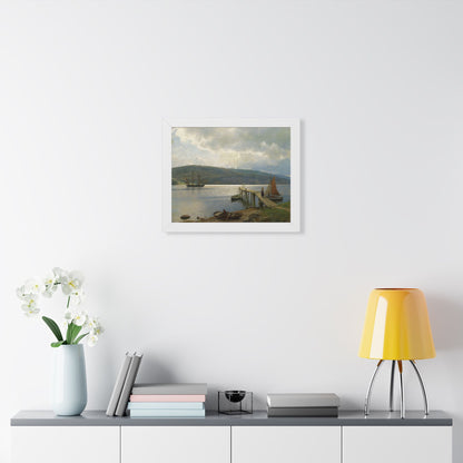 The Jetty at Feste near Moss Framed Print | Hans Gude