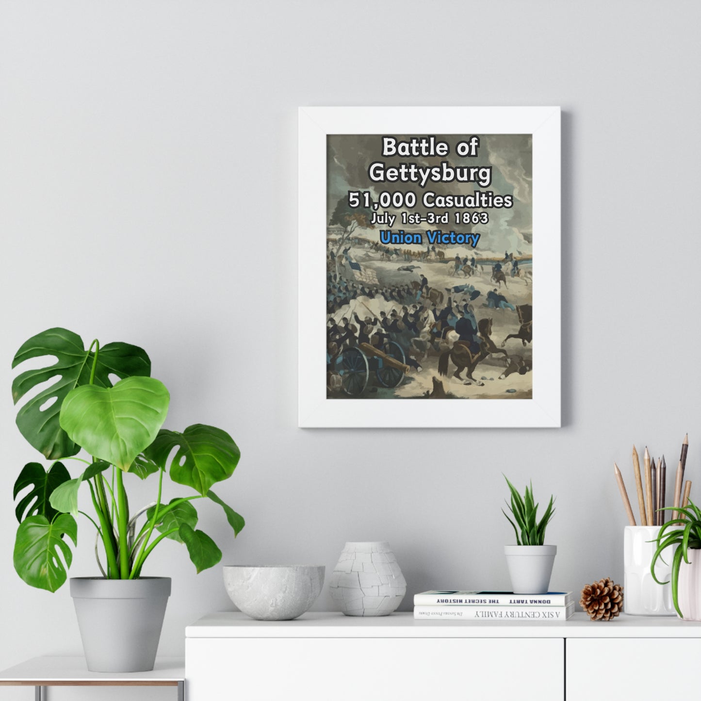 Historical Battle of Gettysburg Framed Poster