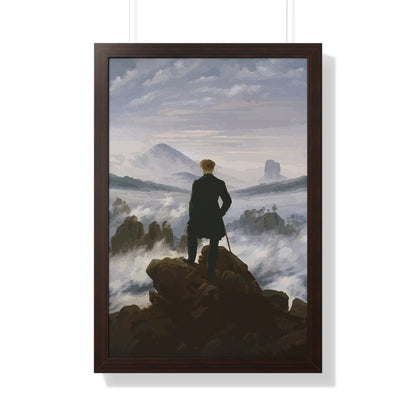 Historical Wanderer above the Fog Framed Painting Framed