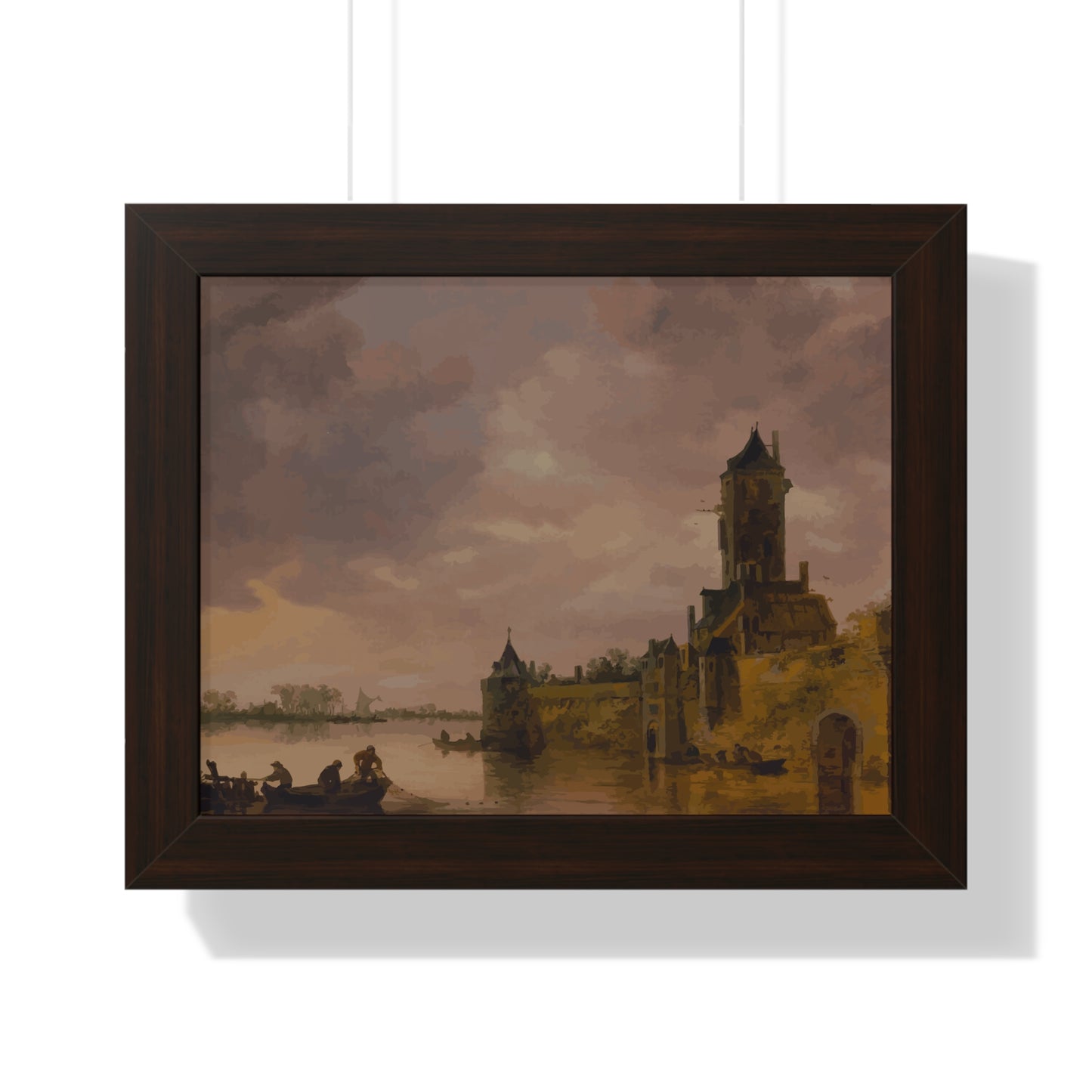 Castle by the Lake Framed Painting Poster