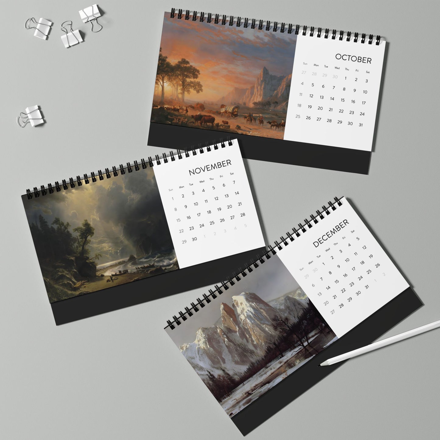 Albert Bierstadt 2026 Desktop Painting Calendar