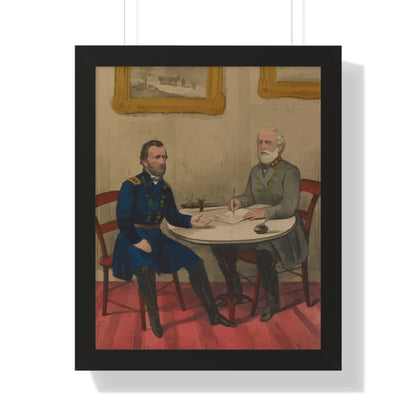 Robert E. Lee's Surrender at Appomattox Framed Painting Poster