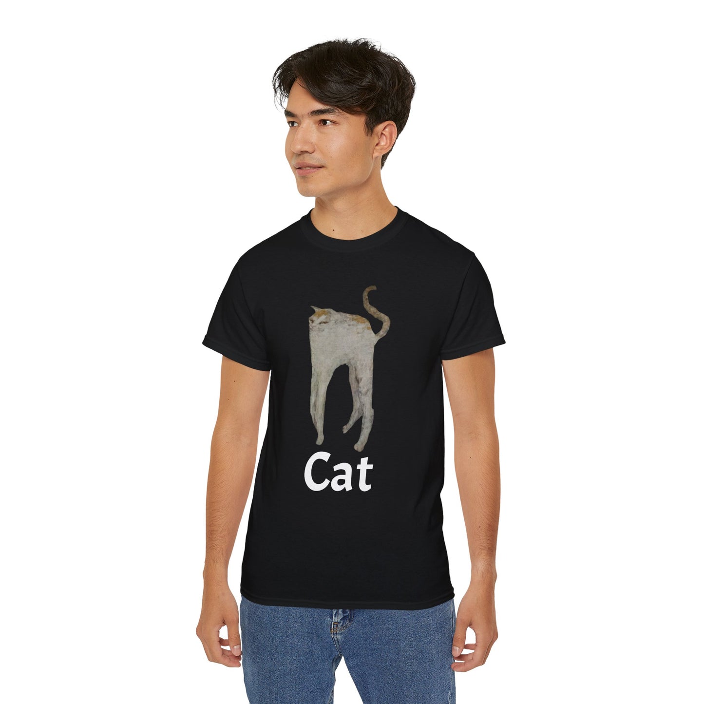 The White Cat Cutout Painting Unisex Ultra Cotton Shirt