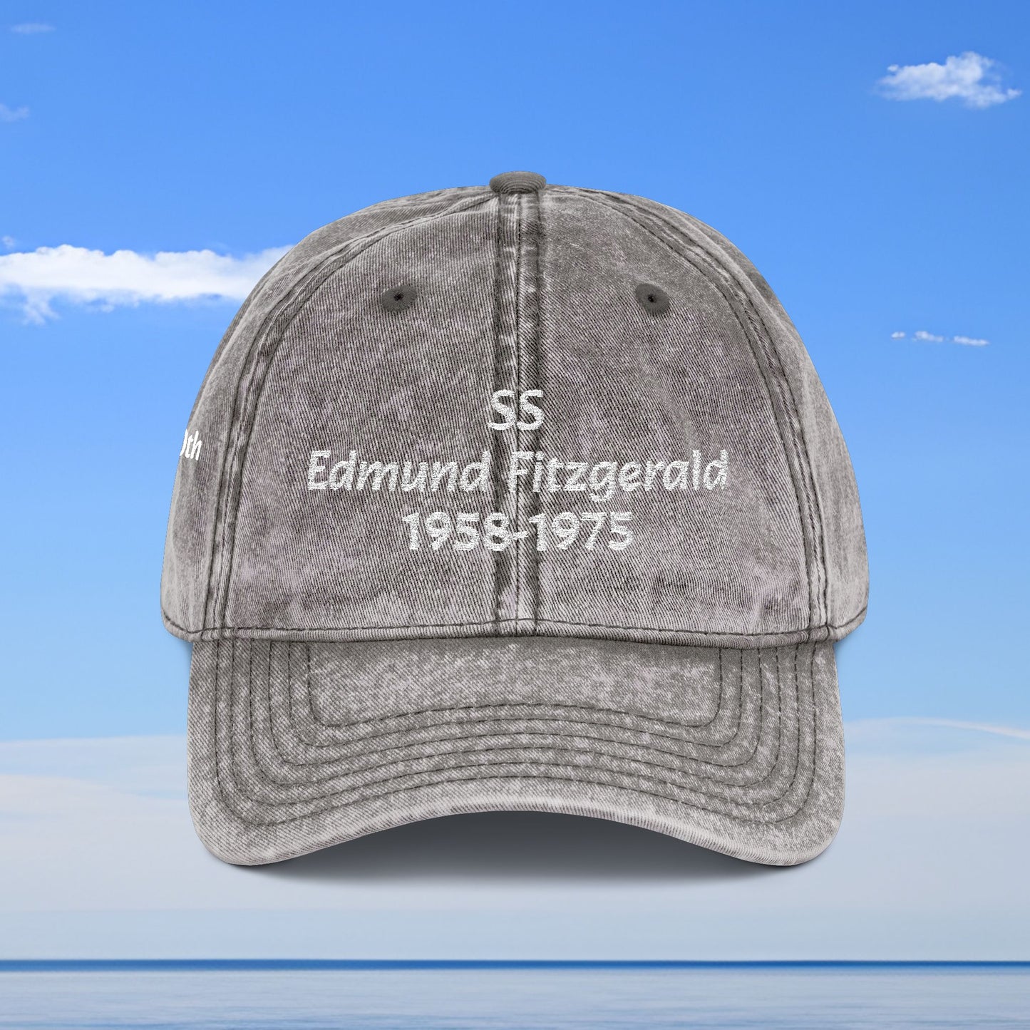 Edmund Fitzgerald Embroidered Vintage Hat