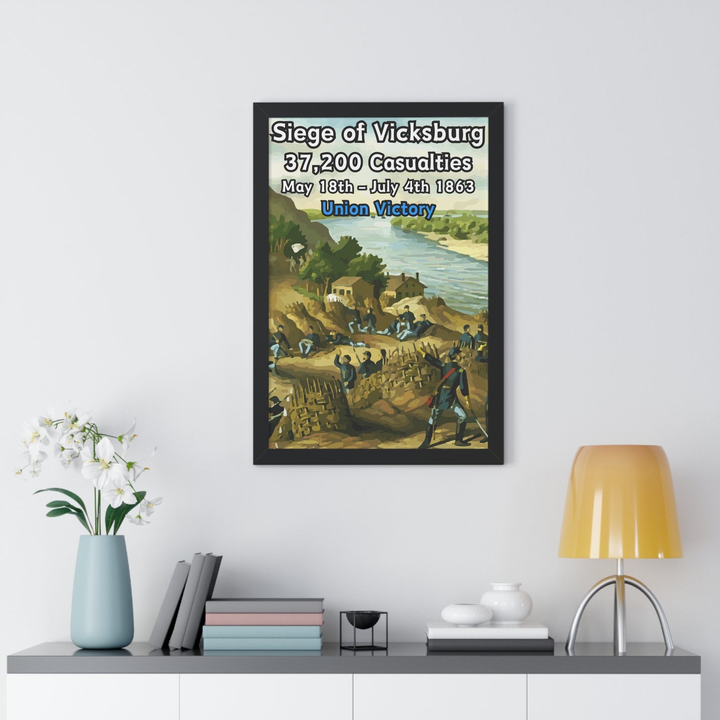 Gerahmtes Poster Historische Belagerung von Vicksburg