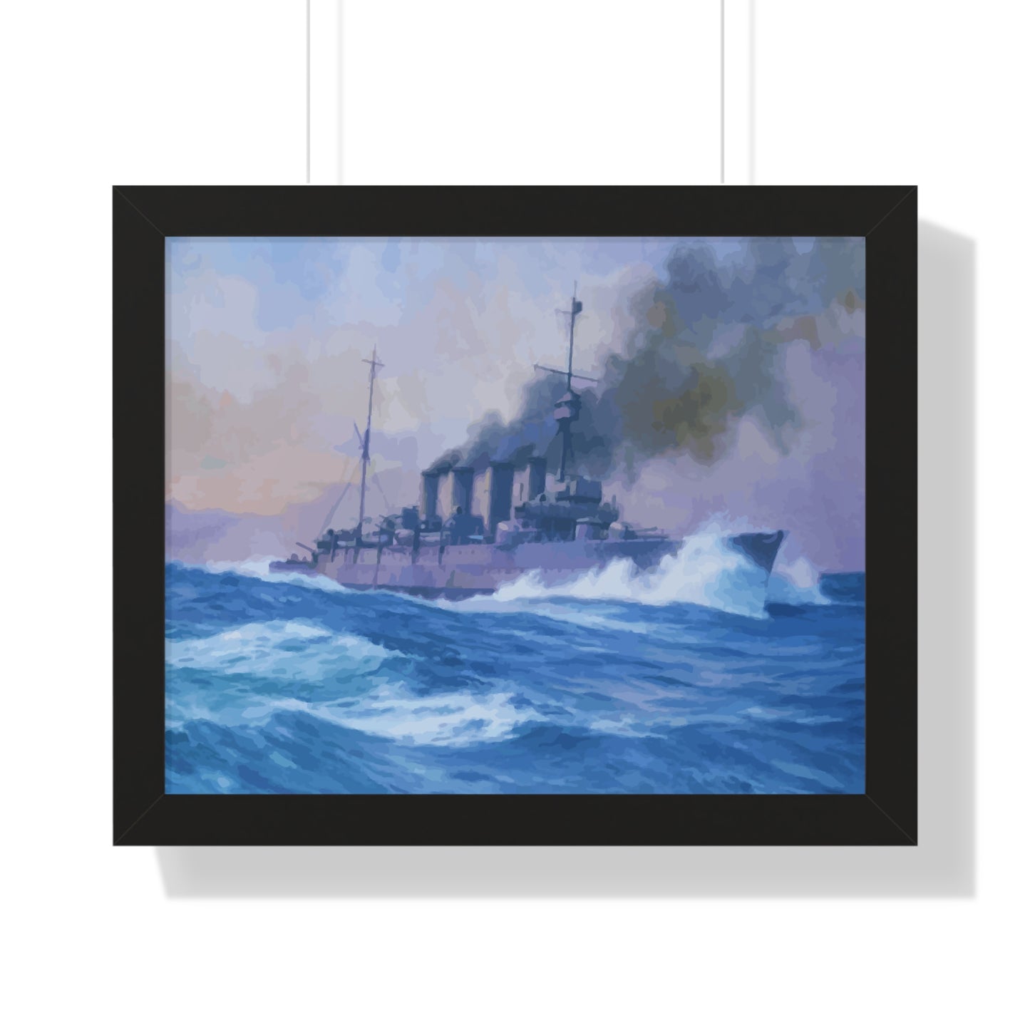 HMS Southampton at the Battle of Jutland Framed Painting Poster