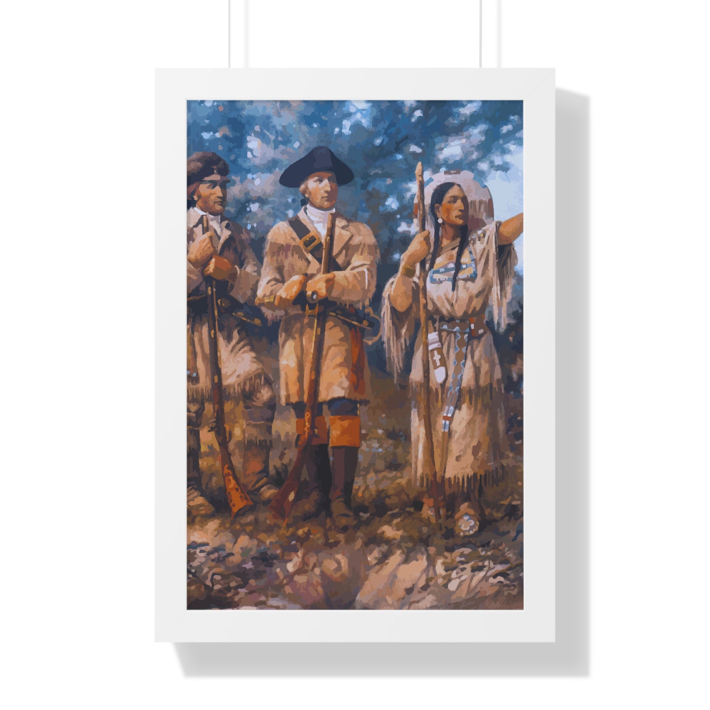 Meriwether Lewis, William Clark, and Sacagawea Framed Painting Poster