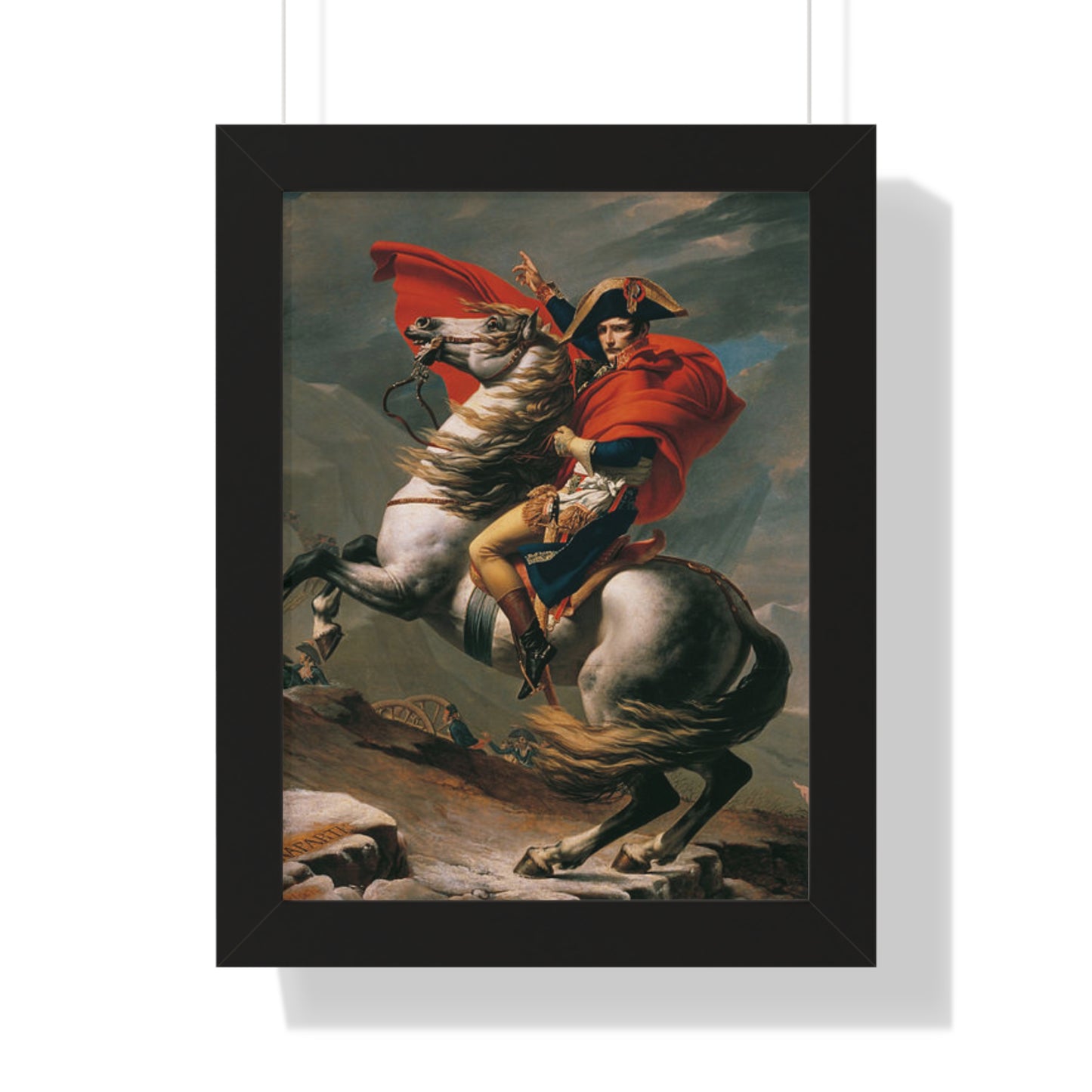 Historical Napoleon Bonaparte at the Great St. Bernard Mountain Alps Painting Poster