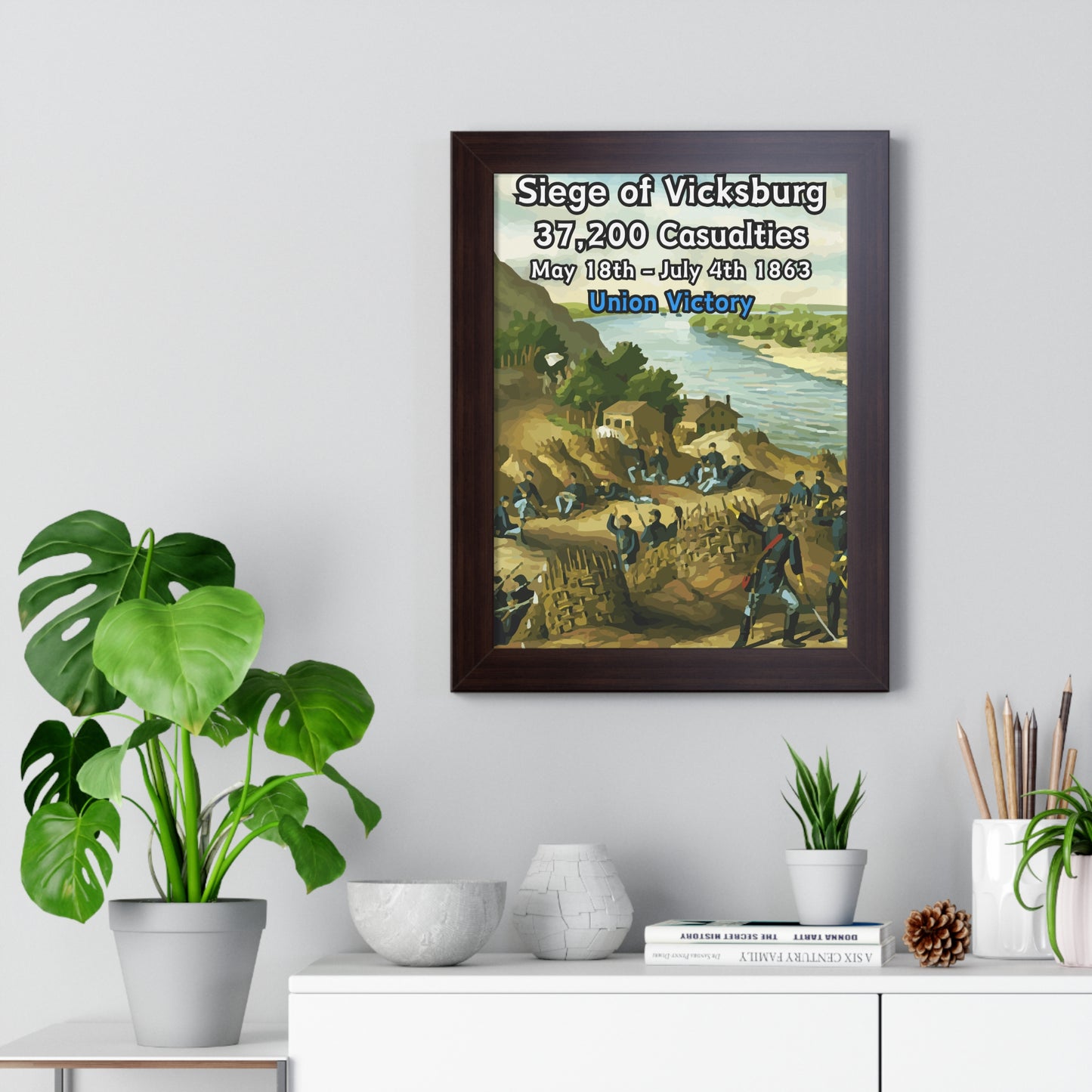 Gerahmtes Poster Historische Belagerung von Vicksburg