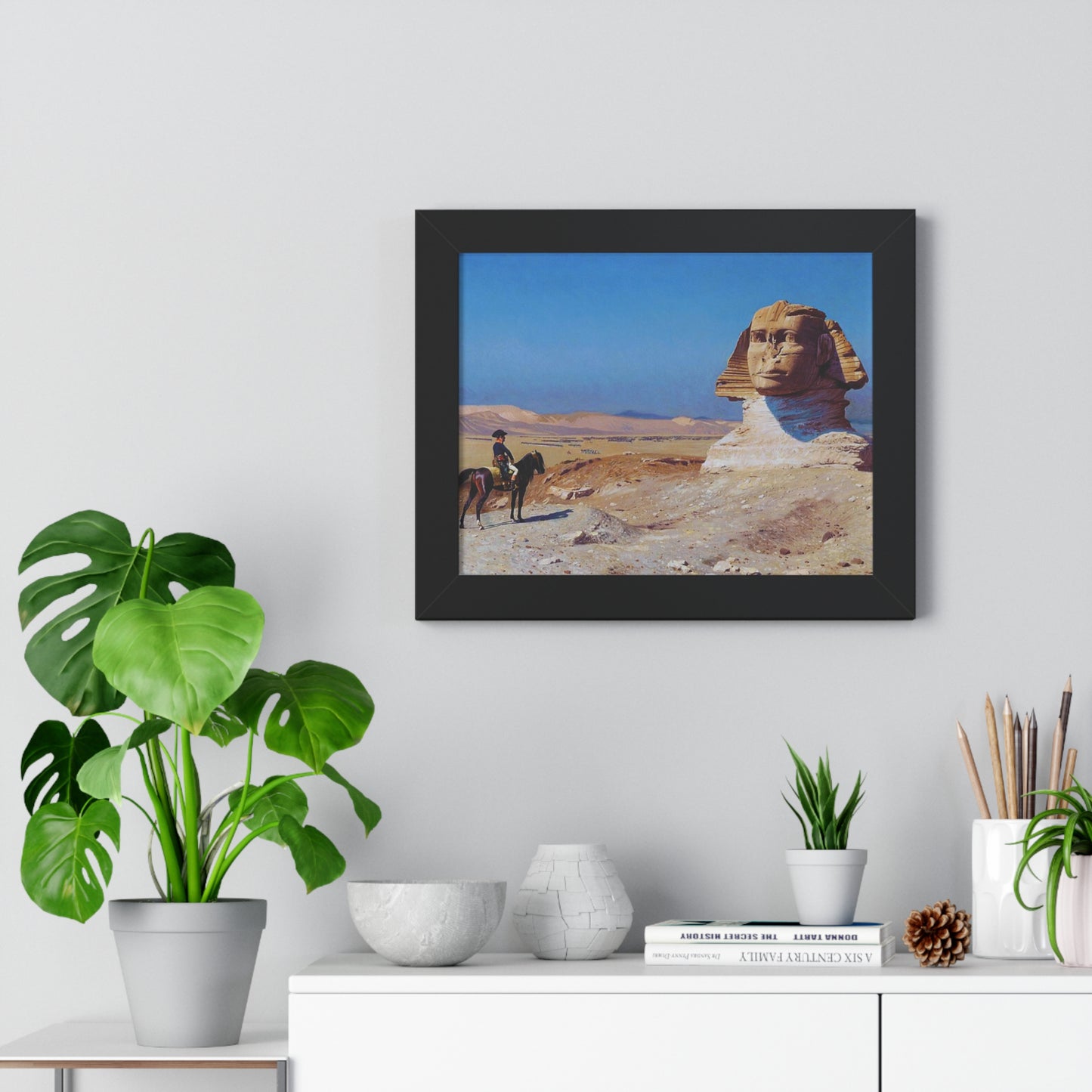 Napoleon Bonaparte in Egypt before a Sphinx Framed Painting Poster