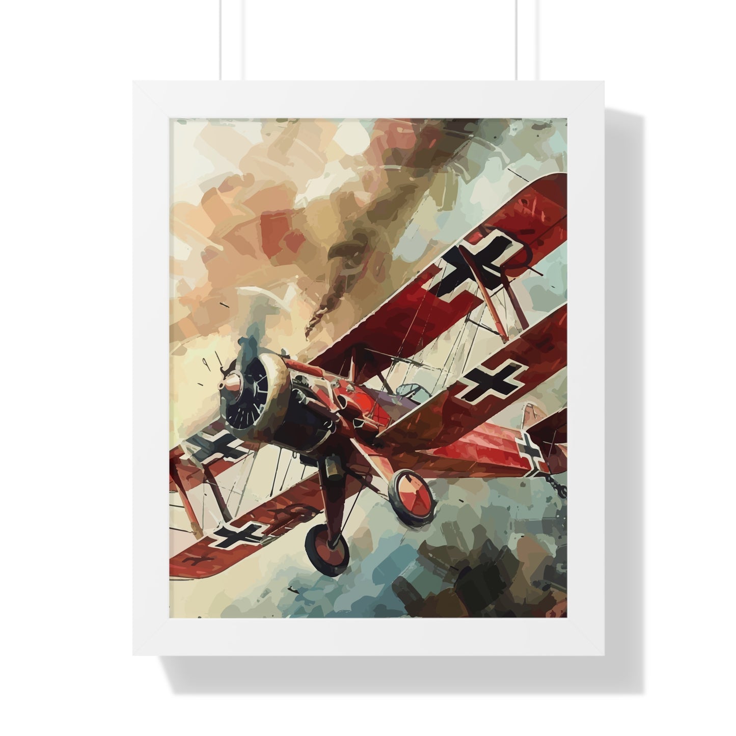 Gerahmtes Poster Red Baron Flugzeug