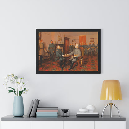 Robert E. Lee's Surrender at Appomattox Framed Painting Poster