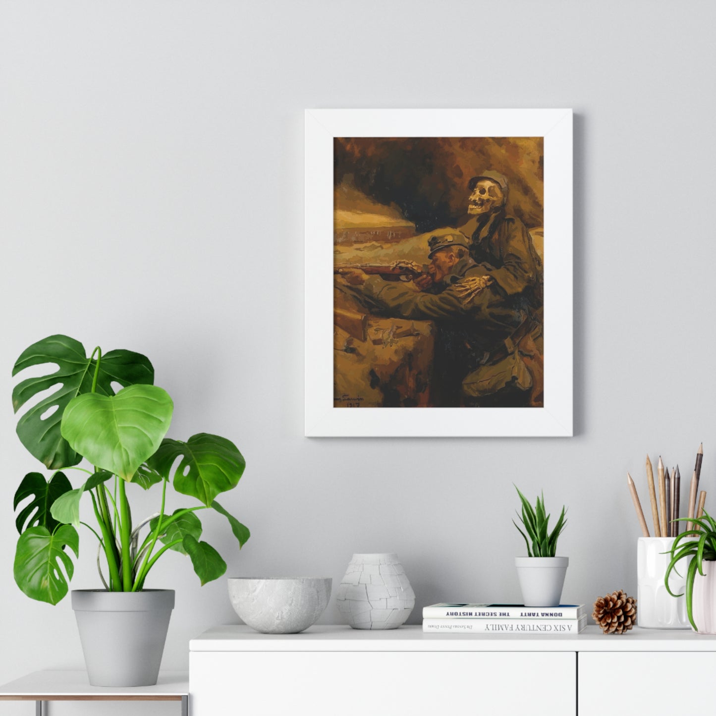 Death and the Soldier Framed Painting Poster