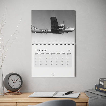 Vintage World War 2 Bomber 2026 (Grid Style) Calendar