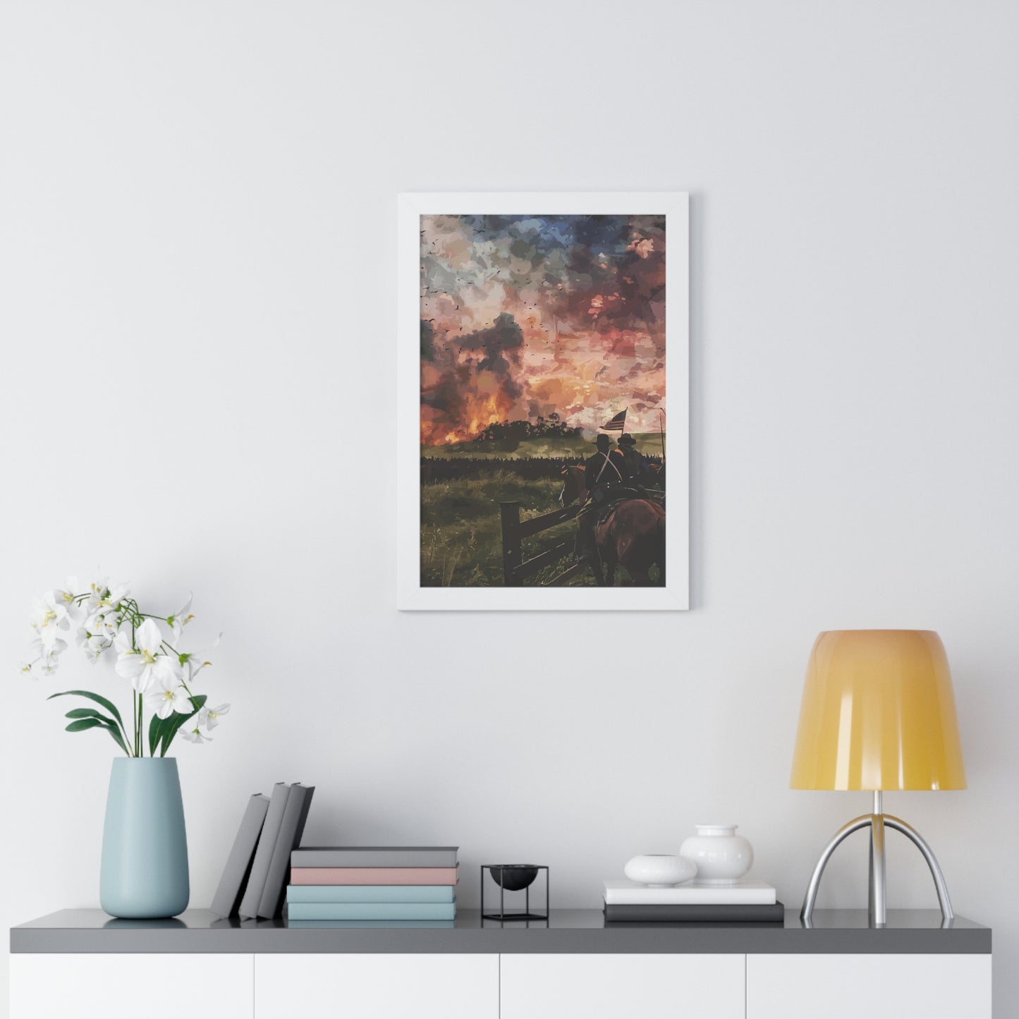 Historical Civil War Sunset Framed Poster