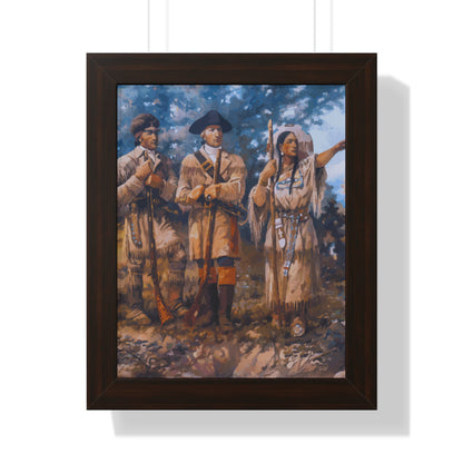 Meriwether Lewis, William Clark, and Sacagawea Framed Painting Poster