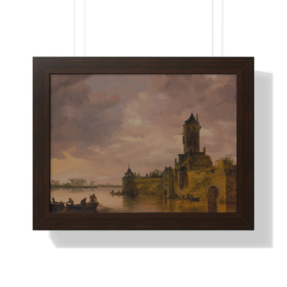 Castle by the Lake Framed Painting Poster