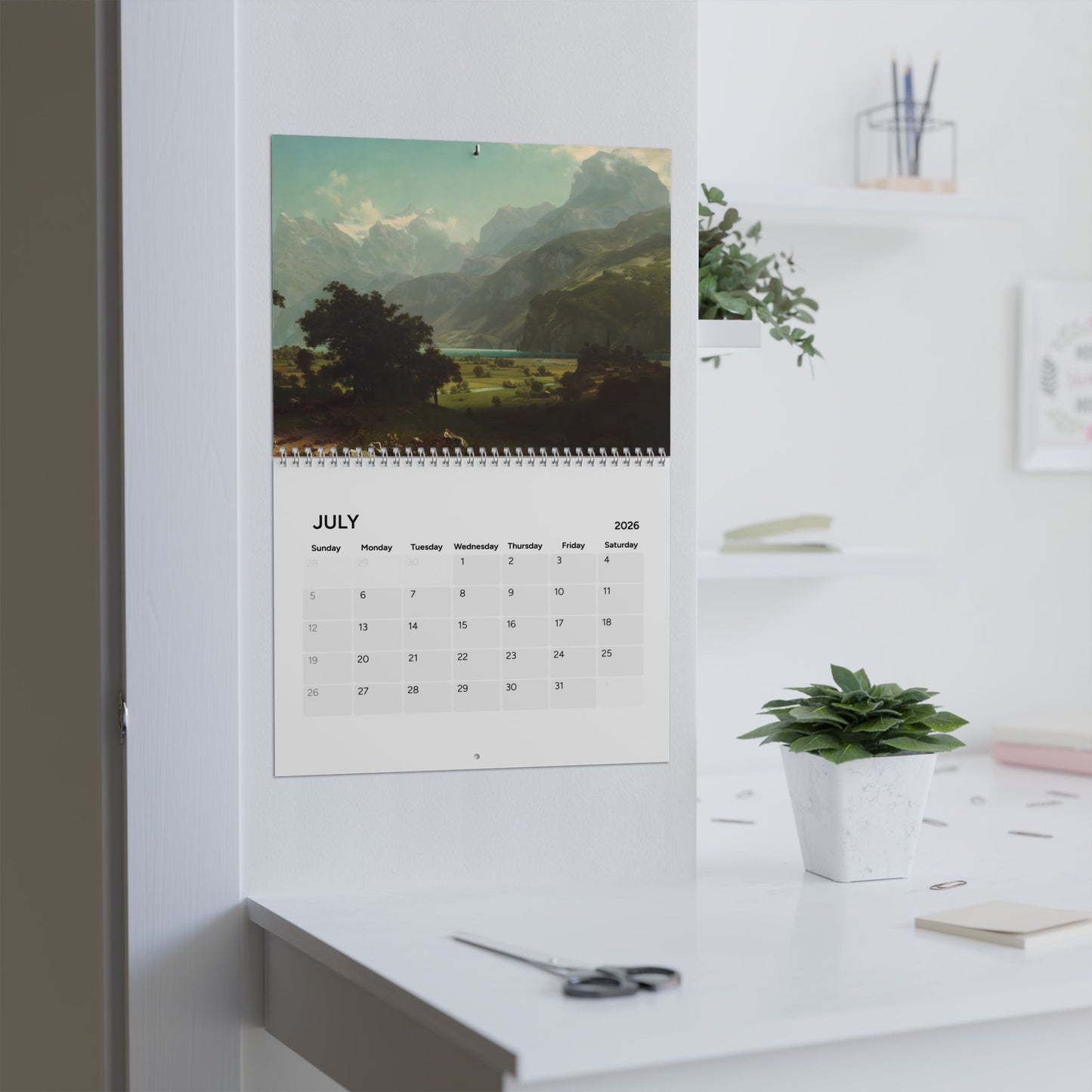 Albert Bierstadt 2026 Painting (Grid Style) Calendar